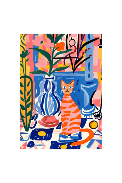 EverythingBoho The House Cat Boho Wall Art (White)