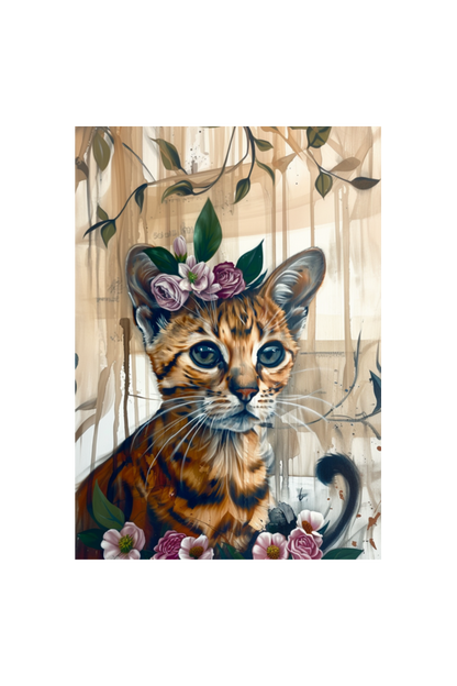 EverythingBoho The Boho Cat Wall Art (Bottle Green)