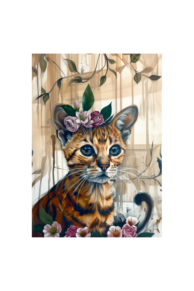 EverythingBoho The Boho Cat Wall Art (Yellow)