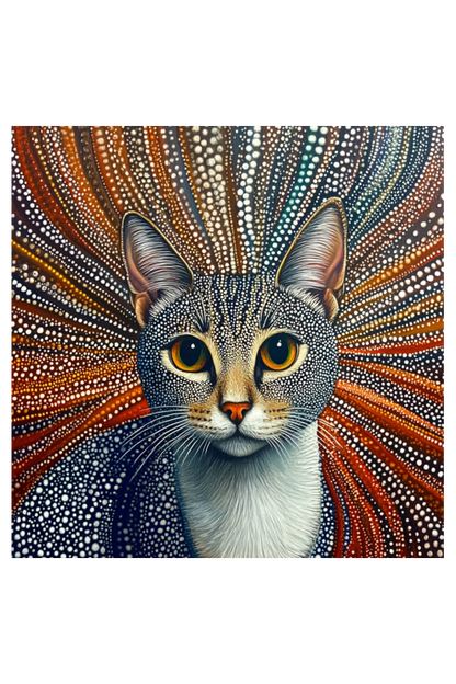 EverythingBoho Kusama Cat Wall Art (White)