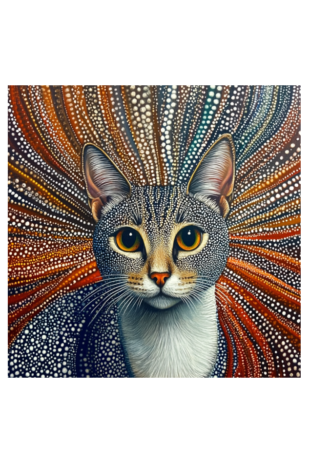 EverythingBoho Kusama Cat Wall Art (Black)