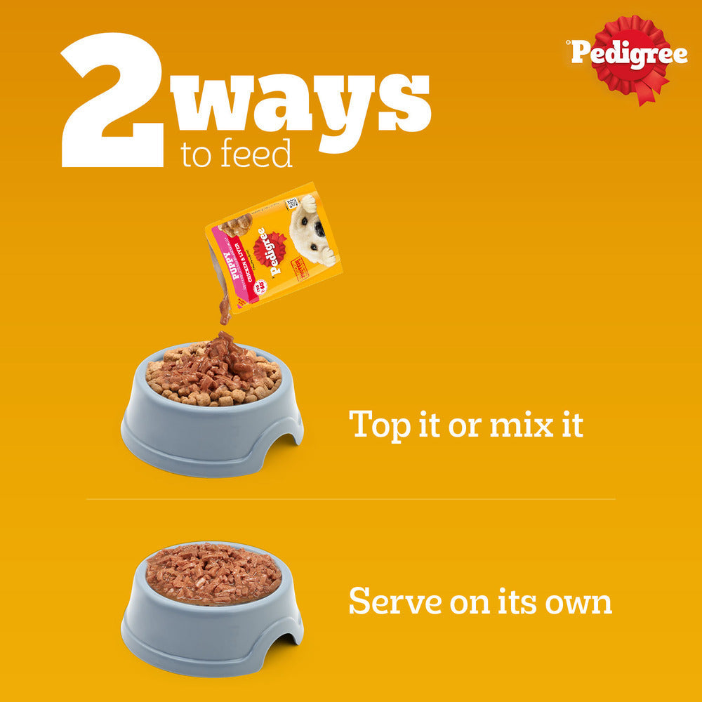Pedigree Puppy Dog Food Combo |Chicken & Milk Dry & Chicken & Liver Wet