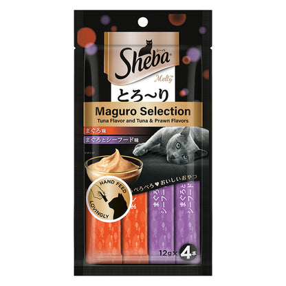 Sheba Chicken Melty, Tuna and Prawn Melty and Salmon and Cheese Creamy Combo Cat