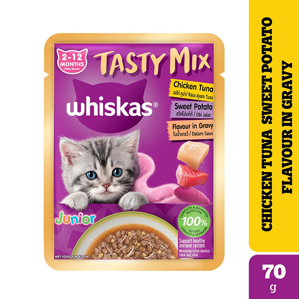 Whiskas Kitten Tasty Mix Wet Food Combo |Chicken, Tuna, Seafood & Salmon