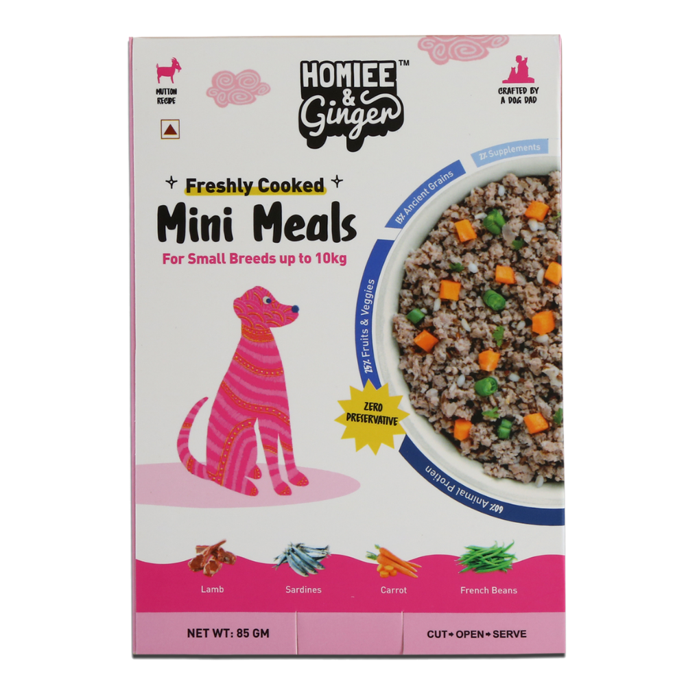 Homiee & Ginger Grain Free Mini Meals Surf & Turf, Fish Feista, Chicken & Barley Food for Dogs Combo