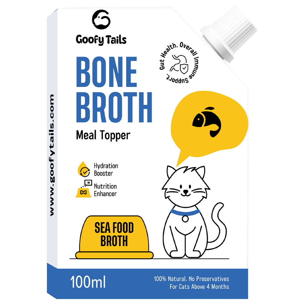 Goofy Tails Chicken Bone Broth and Seafood Bone Broth Combo for Cats