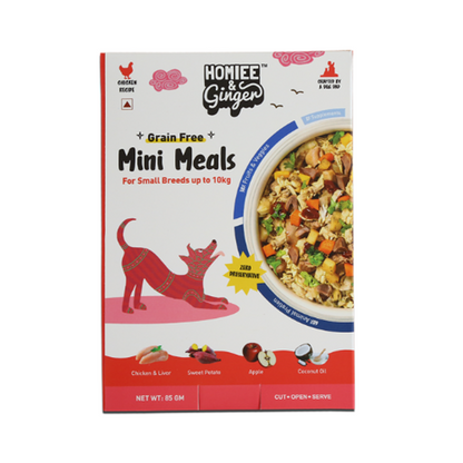 Homiee & Ginger Grain Free Mini Meals Chicken & Sweet Potato, Chicken & Quinoa and Chicken & Barley Fresh Food for Dogs Combo