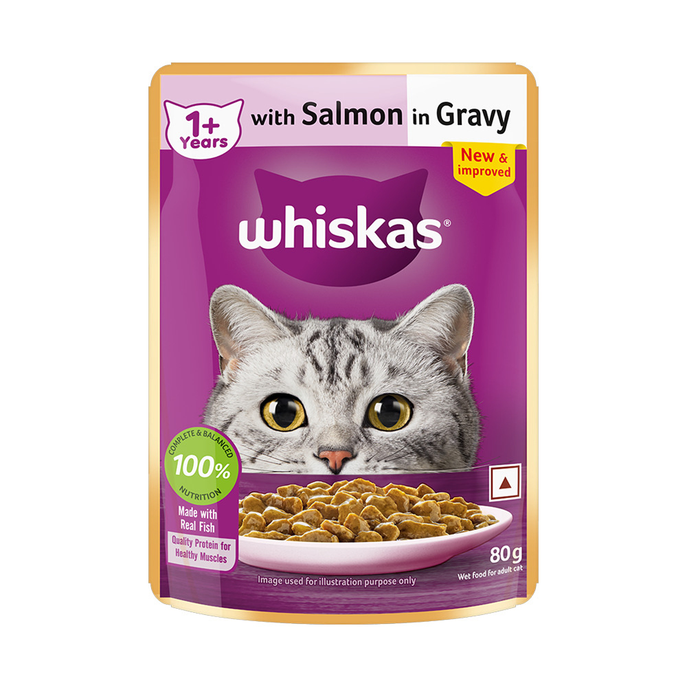 Whiskas Adult Cat Food Combo |Ocean Fish Dry & Salmon in Gravy Wet