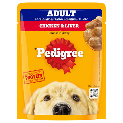 Pedigree Adult Dog Food Combo |Meat & Rice Dry & Chicken & Liver Wet