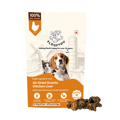 Floofyou Air Dried High Protein Chicken Liver Jerky Dog Treats