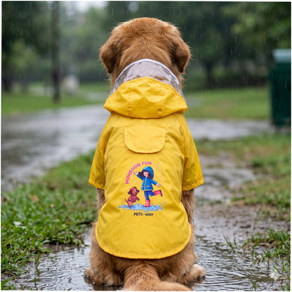 Pets Way Mistiq Yellow Monsoon Fun Raincoat for Dogs