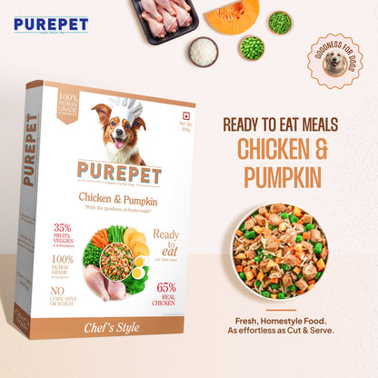 Purepet Pack of 7 Mutton, Chicken, Vegetable & Pumpkin Biryani Fresh Food for Dogs