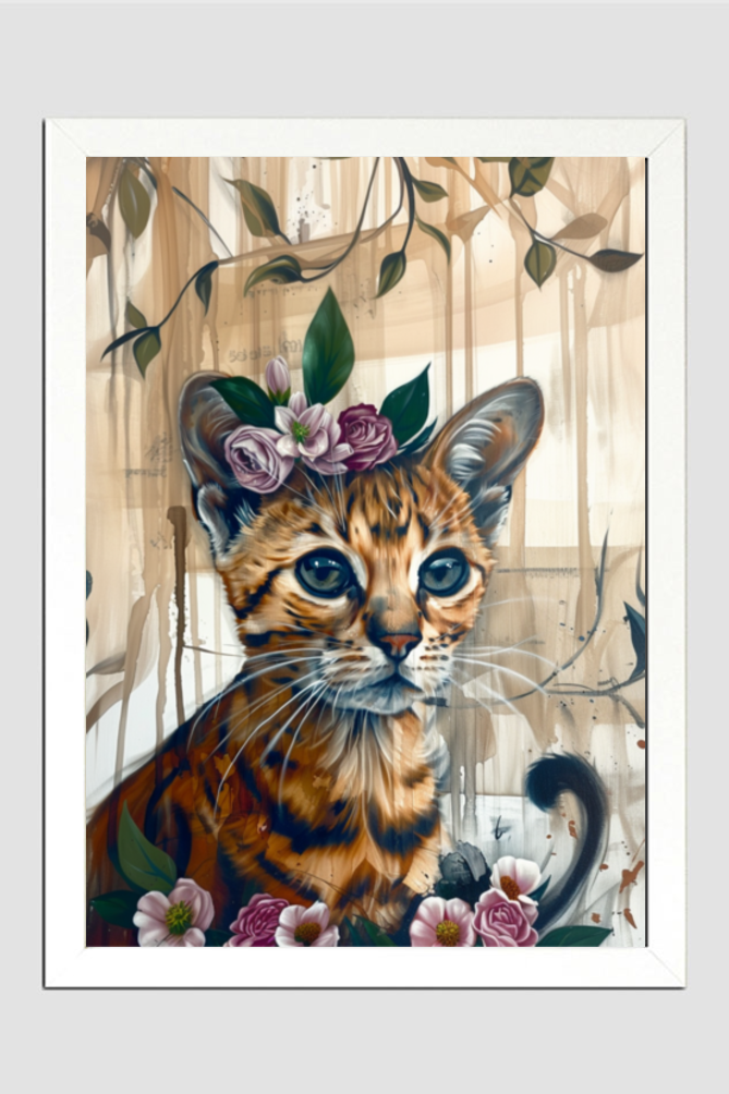 EverythingBoho The Boho Cat Wall Art (White)