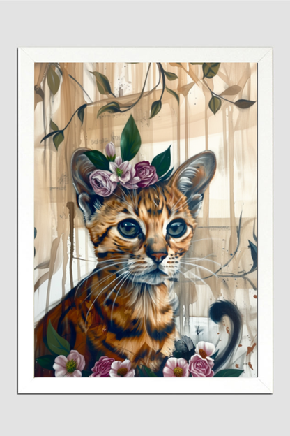 EverythingBoho The Boho Cat Wall Art (White)