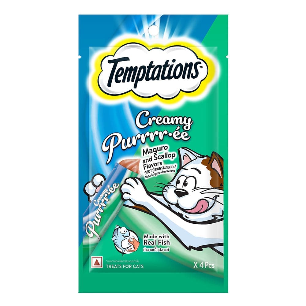 Temptations Creamy Purrrr ee Maguro & Scallop Cat Treats