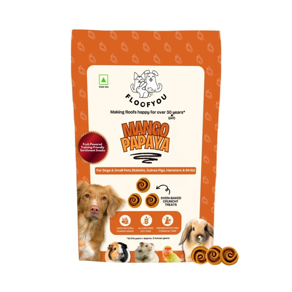 Floofyou Mango Papaya Vegan Oven Baked Cookie Dog Treats
