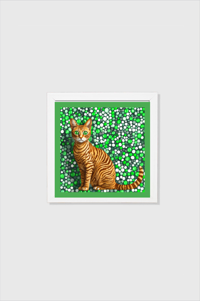 EverythingBoho Cat Kusama Wall Art (White)
