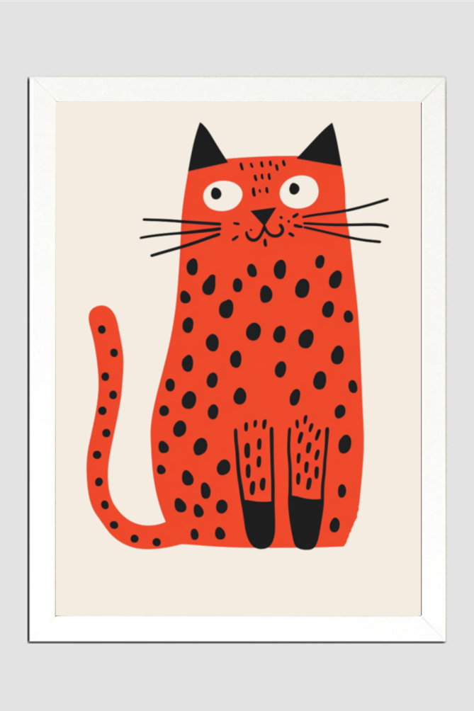 EverythingBoho Cutie Cat Wall Art (White)