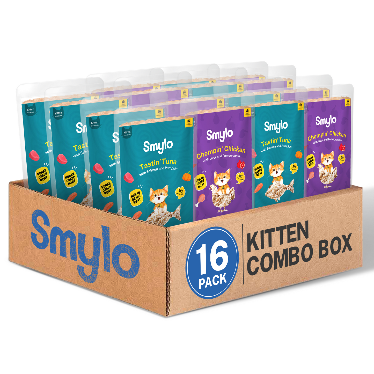 Smylo Kitten Variety Combo, Tuna & Chicken, Fresh & No-Preservative Wet Cat Food