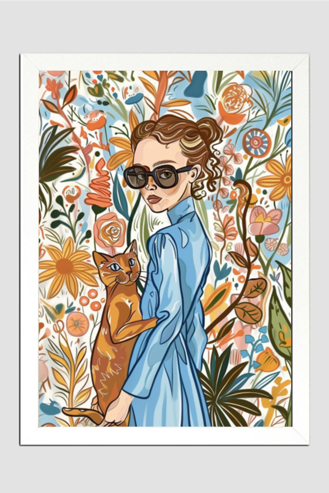 EverythingBoho The Caty Girl Boho Wall Art (White)