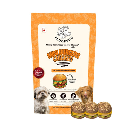 Floofyou Mini Burger Chicken Oven Baked Cookie Dog Treats
