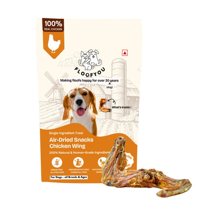 Floofyou Air Dried Chicken Wings Crunchy Dental Chew Dog Treats
