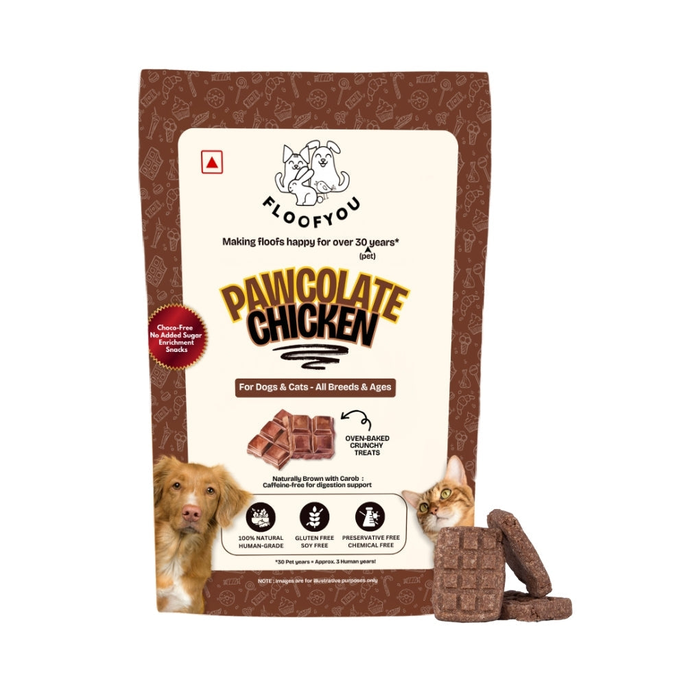 Floofyou Pawcolate Chicken Chocolate Safe Oven Baked Cookie Dog and Cat Treats