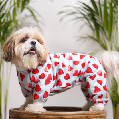 Pets Way Little Heart Jumpsuit for Dogs (Red)