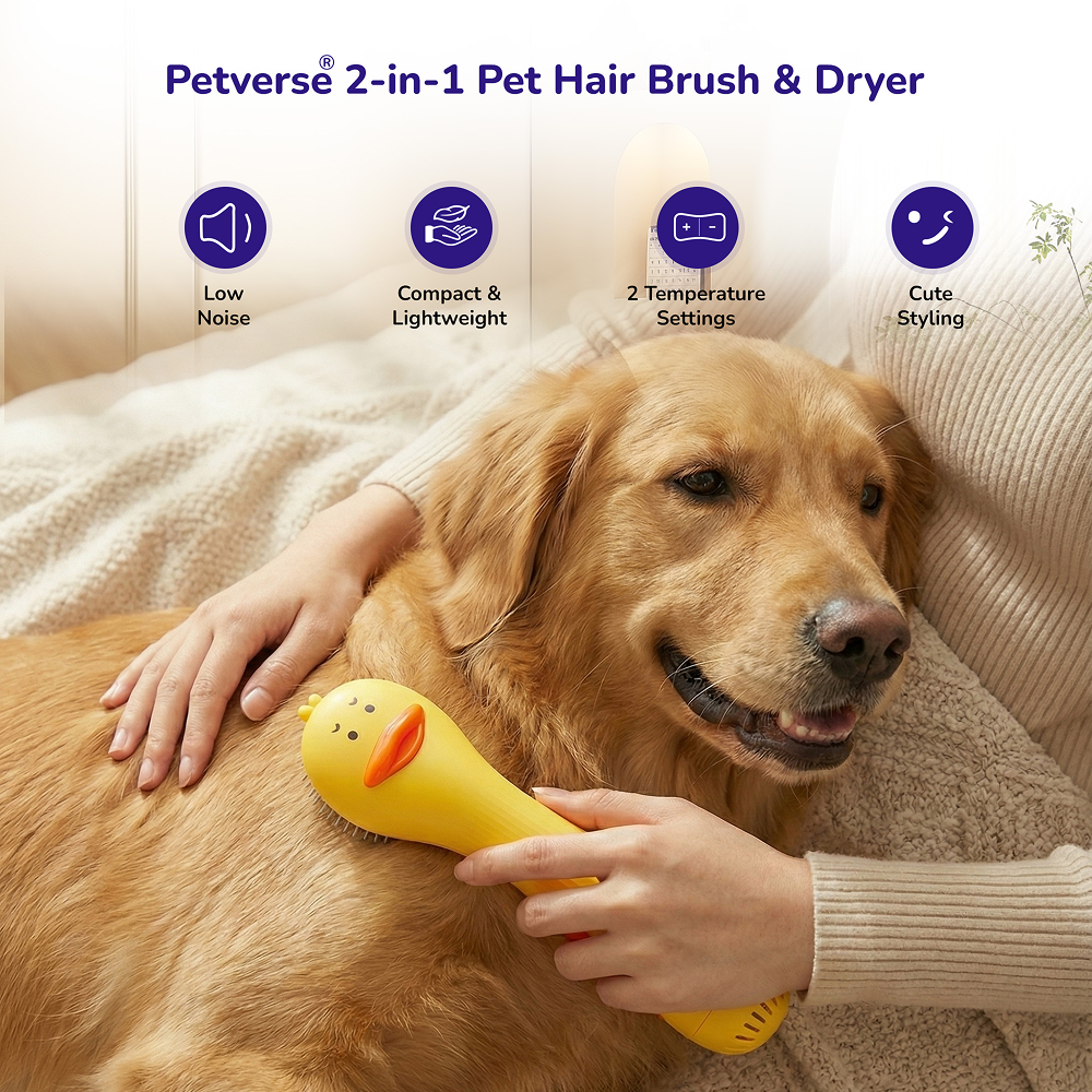 Petverse 2 in 1 Hair Drying & Hair Brush for Dogs & Cats