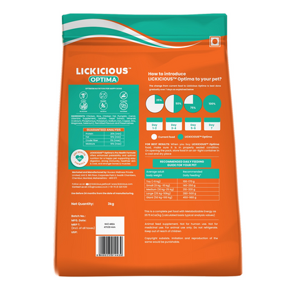 Lickicious Optima Chicken and Vegetable Adult Dog Dry Food