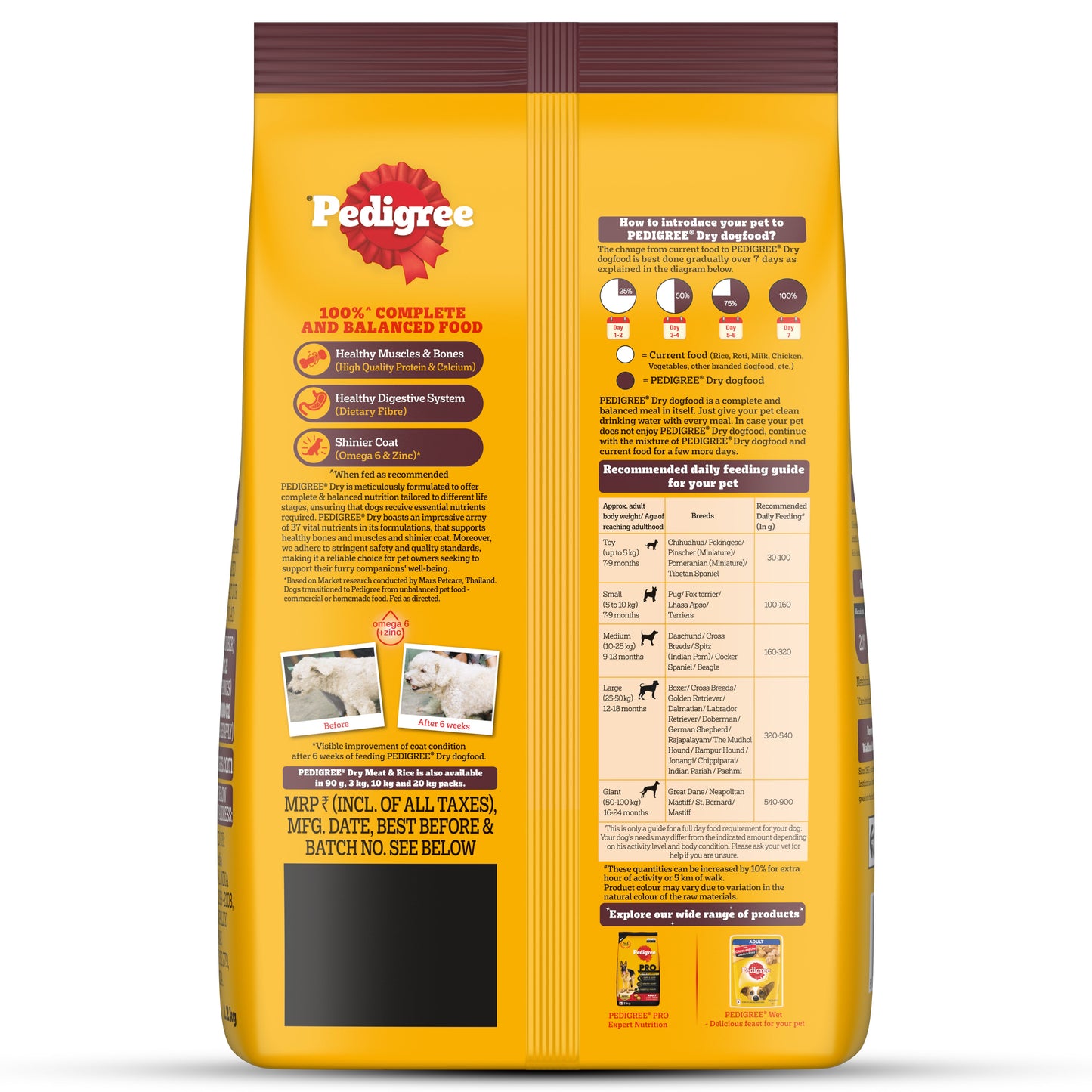 Pedigree Adult Dog Food Combo |Meat & Rice Dry & Chicken & Liver Wet