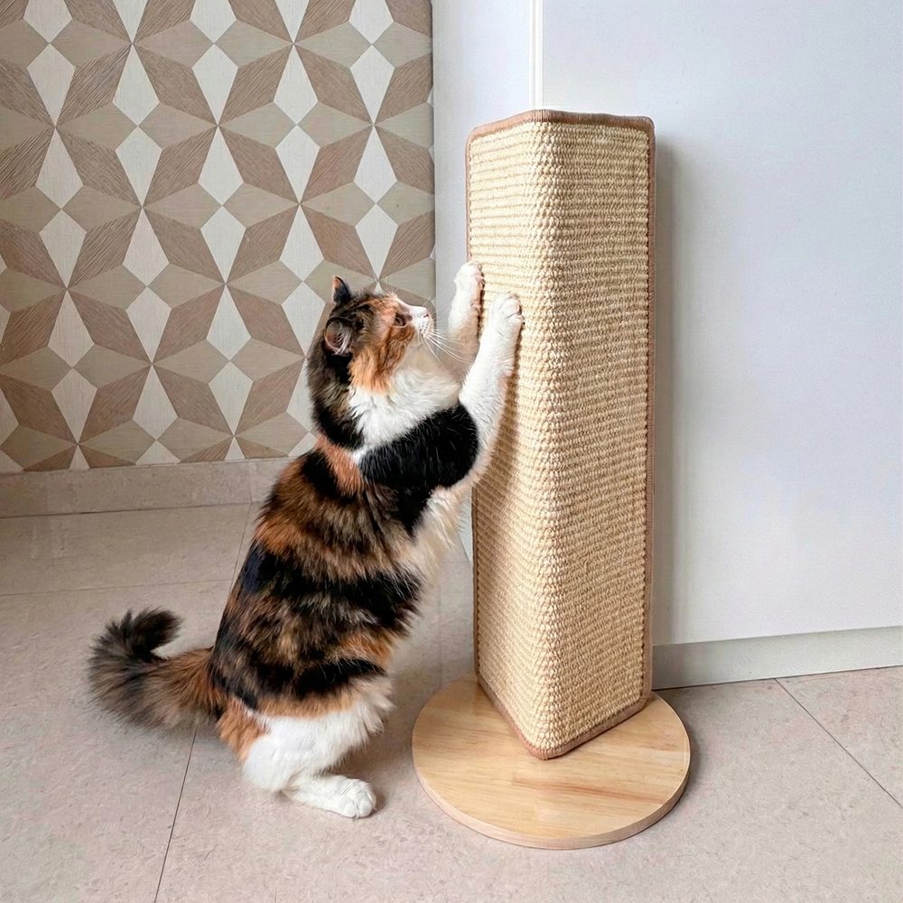 FurryLiving Cat Wall Scratcher Lite Space Saving Design for Wall Corners (Oak)
