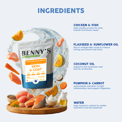 Benny's Bowl Clinical Nutrition for Healthy Skin and Coat Dog Wet Food