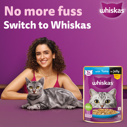 Whiskas Adult Wet Cat Food Combo |Chicken, Tuna & Seafood (Jelly & Gravy)