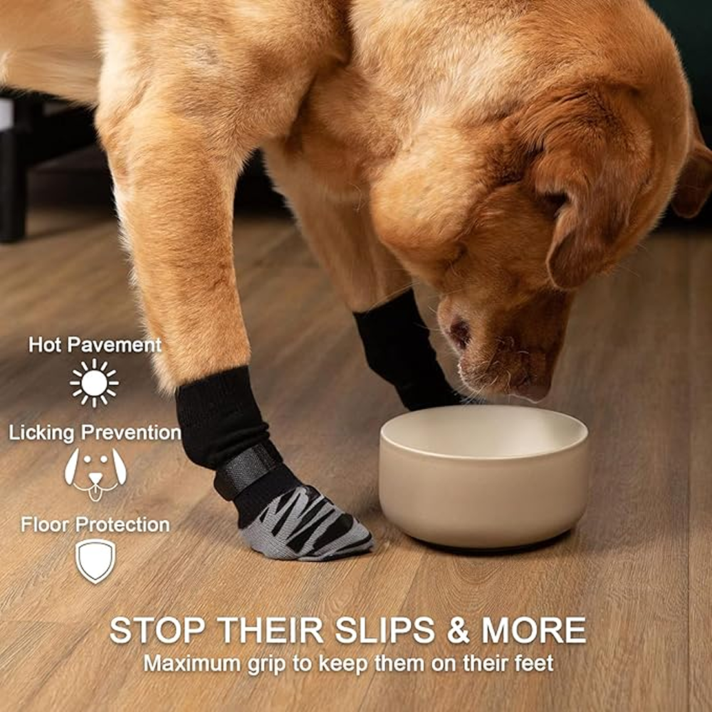 KUTKUT Non Slip Socks for Dogs (Grey)