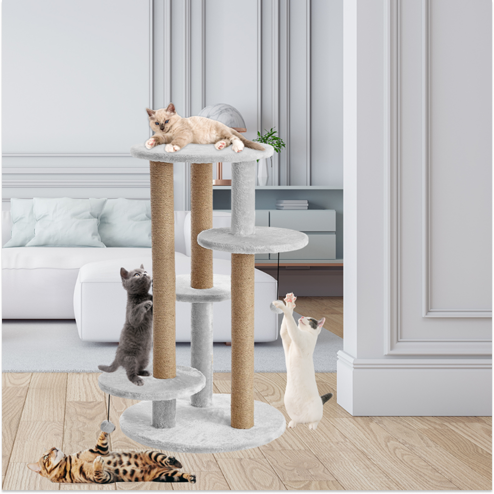 Furrlovers Multi Level Cat Tree with Scratching Posts & Platforms (Grey)