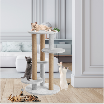 Furrlovers Multi Level Cat Tree with Scratching Posts & Platforms (Grey)