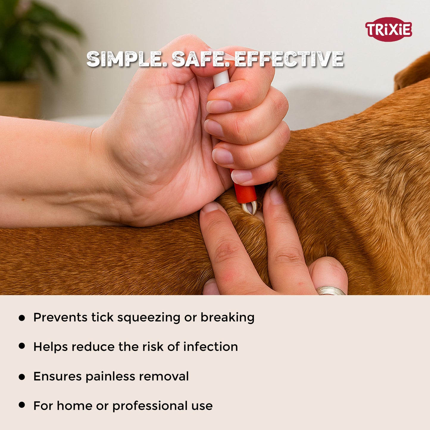 Trixie Tick Tweezers Plastic for Cats and Dogs (White)