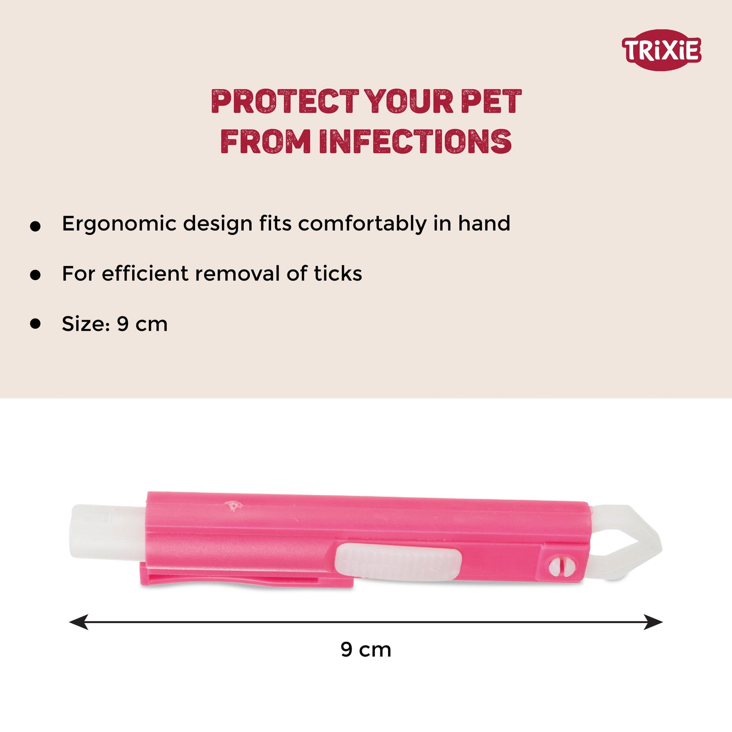 Trixie Tick Tweezers Plastic for Cats and Dogs (White)