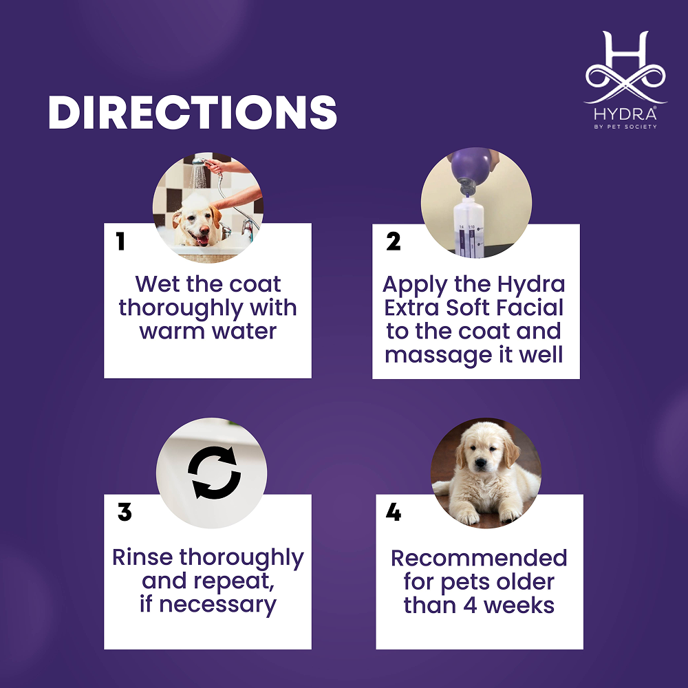 Hydra Groomers Extra Soft Facial Ultra Gentle Face & Body Shampoo for Cats & Dogs