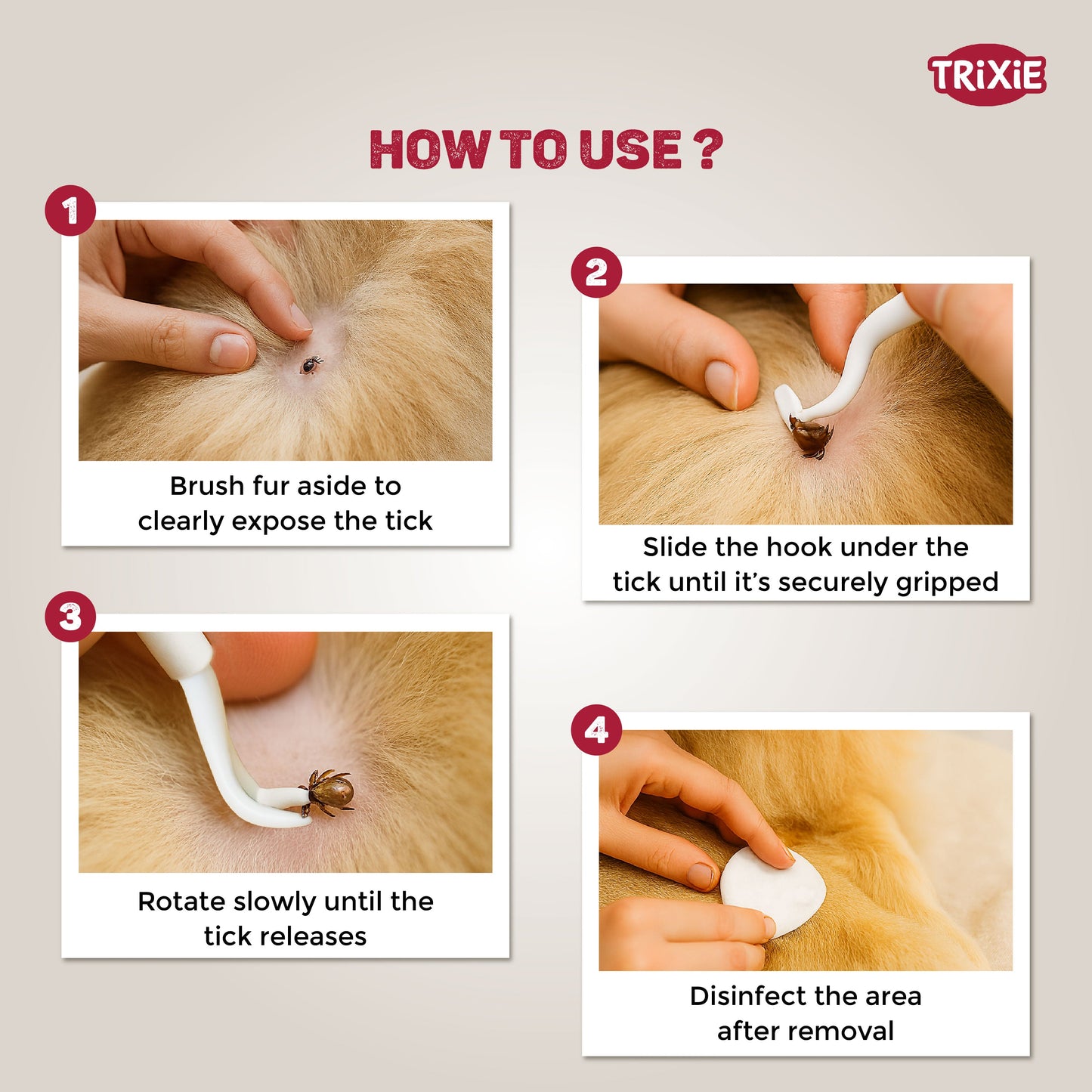 Trixie Tick Remover for Cats and Dogs (white)