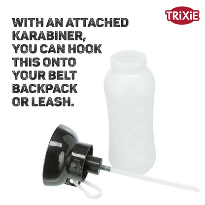 Trixie Travel Bottle with Bowl for Dogs and Cats (Black)