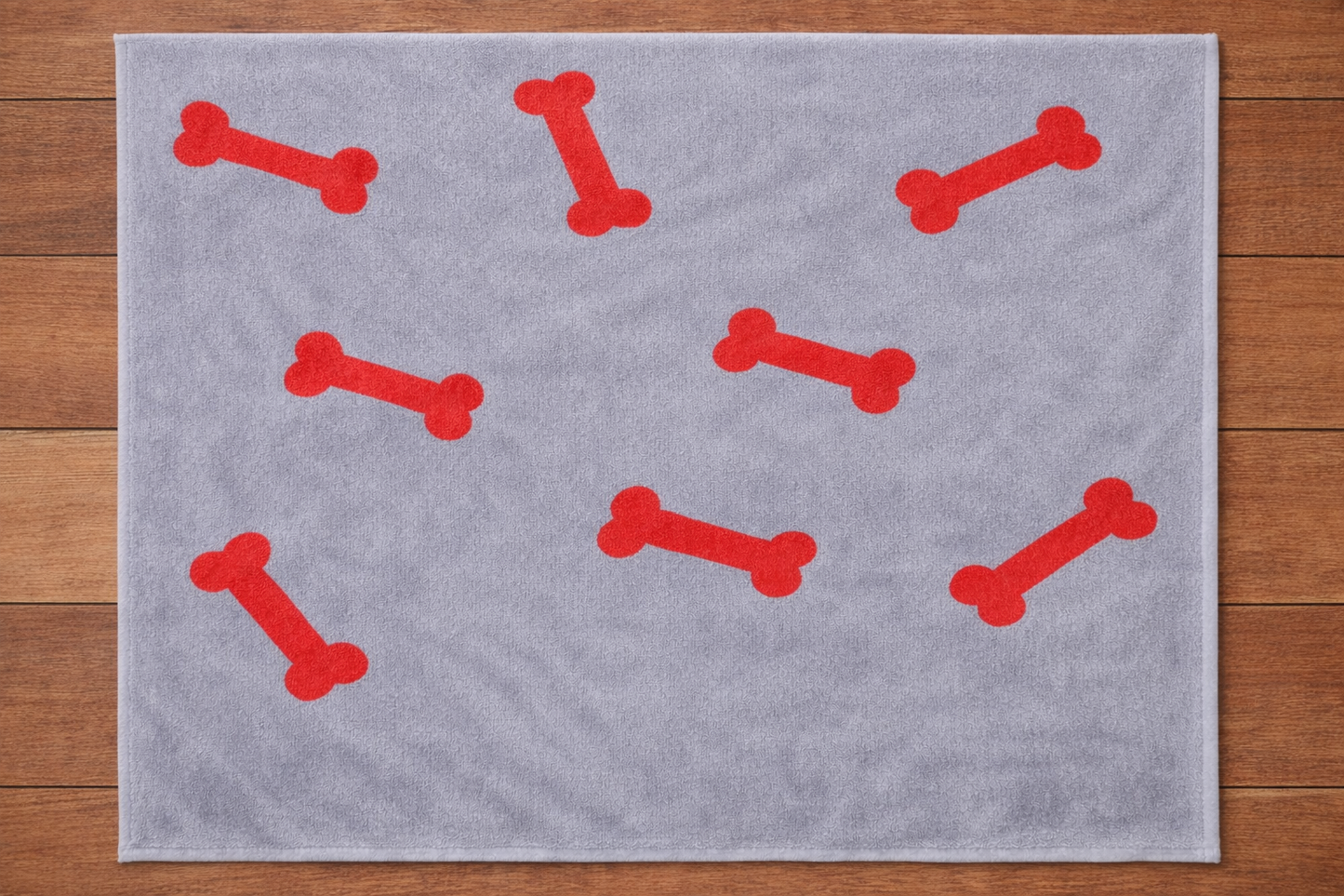 Talking Dog Club Bone Print Viscose Blanket for Dogs (Grey and Red Bone)