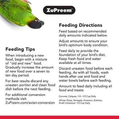 ZuPreem FruitBlend Flavor with Natural Flavors Avian Diets Medium & Large Bird Food