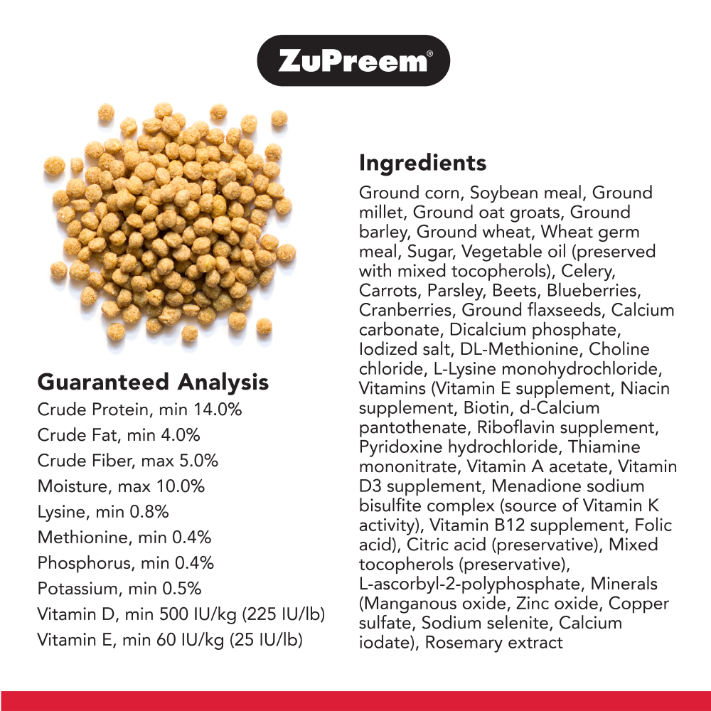 ZuPreem Natural Avian Pellet Diet for Medium Birds