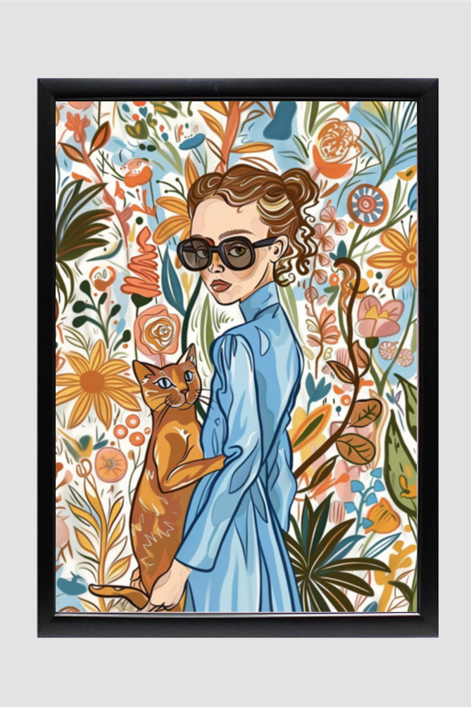 EverythingBoho The Caty Girl Boho Wall Art (Black)