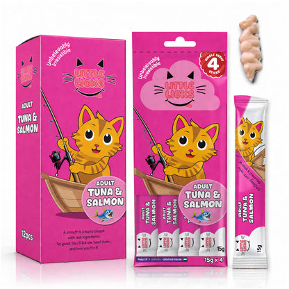 Smudges Little Licks Tuna and Salmon Creamy Bisque Adult Cat Treats
