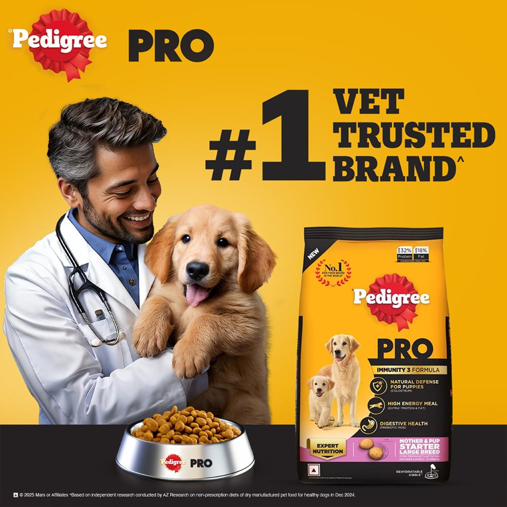 Pedigree PRO Expert Nutrition Lactating/Pregnant Mother & Puppy Starter(3 to 12 Weeks) Large Breed Dog Dry Food (Limited Shelf Life)