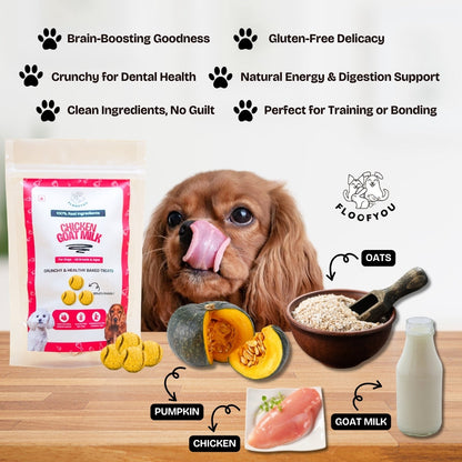 Floofyou Chicken Goat Milk Oven Baked Cookie Dog Treats