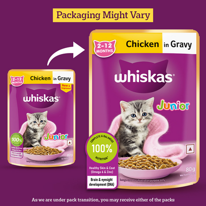 Whiskas Kitten Wet Food Value Combo |Chicken, Tuna & Mackerel
